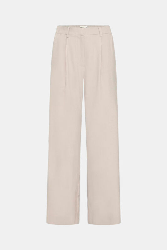 Krem Wide Leg Kadın Pantolon