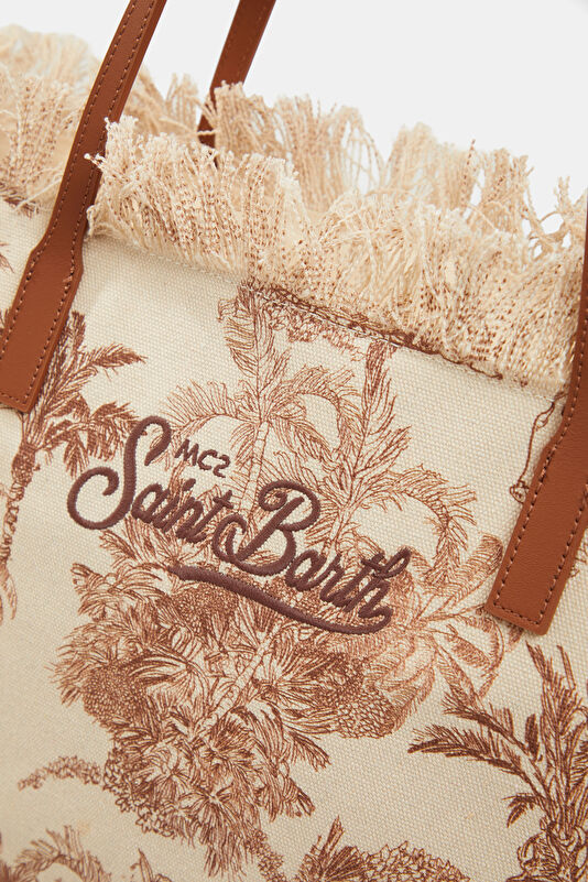 City Bag Fringe Beyaz Desenli Çanta 4