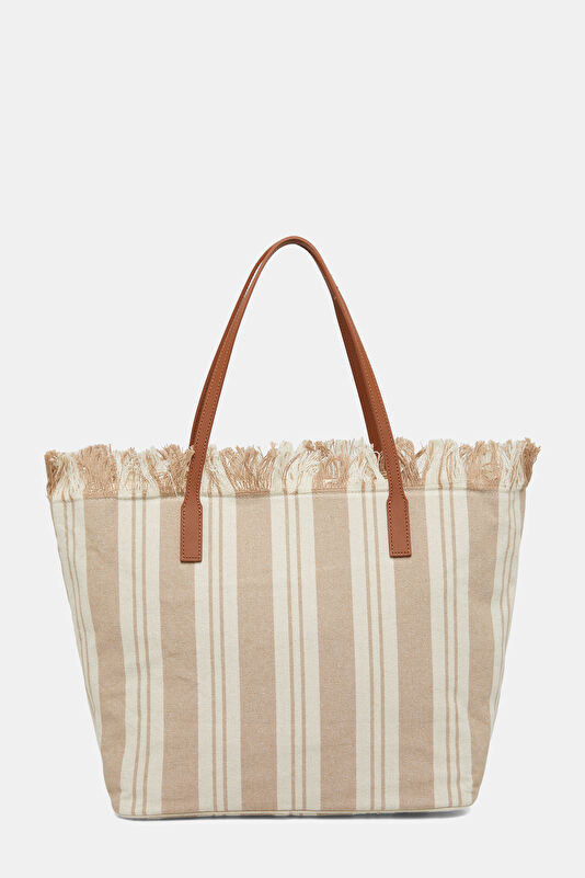 Beige Striped Women's Bag 3