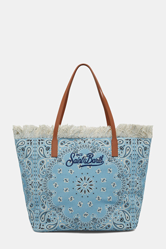 Light Blue Shawl Pattern Bag