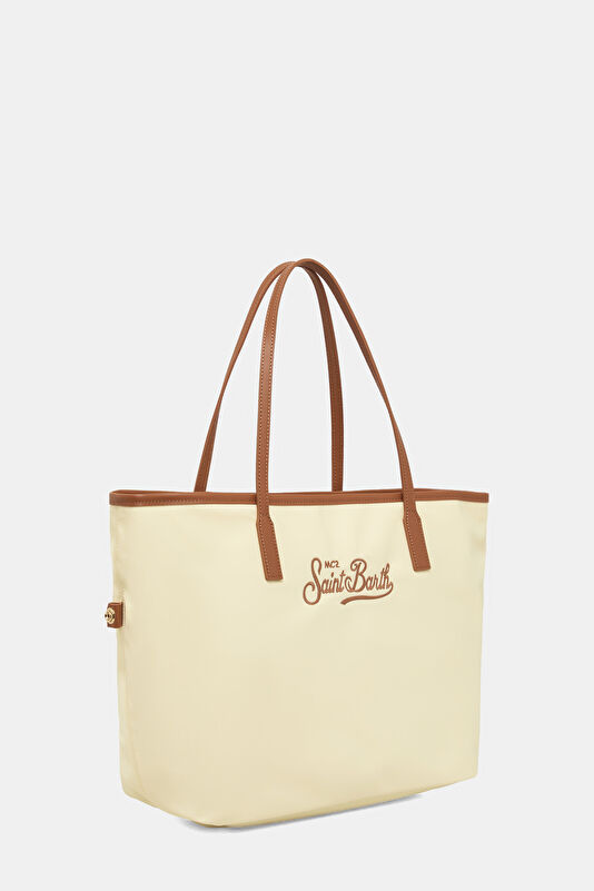 City Bag Nylon Bej Çanta 2