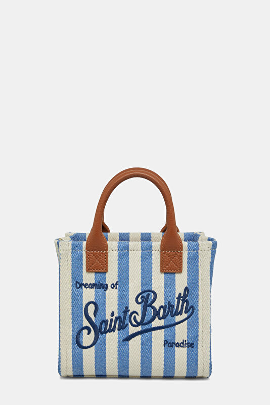 Vanity Mini Blue Striped Bag