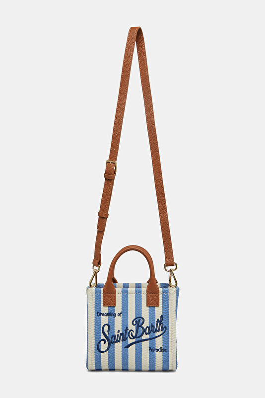Vanity Mini Blue Striped Bag 2