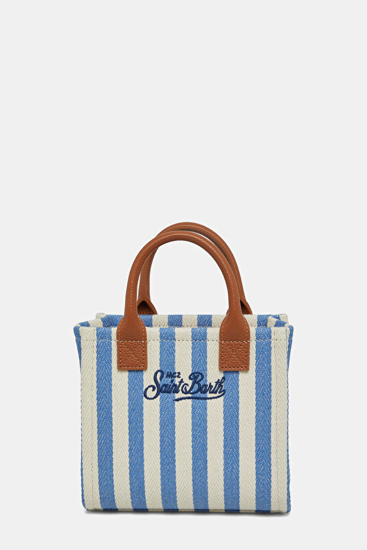 Vanity Mini Blue Striped Bag 4