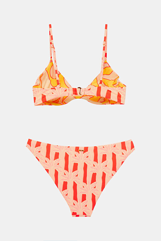 Light Pink Patterned Tie-Up Women's Bikini 2