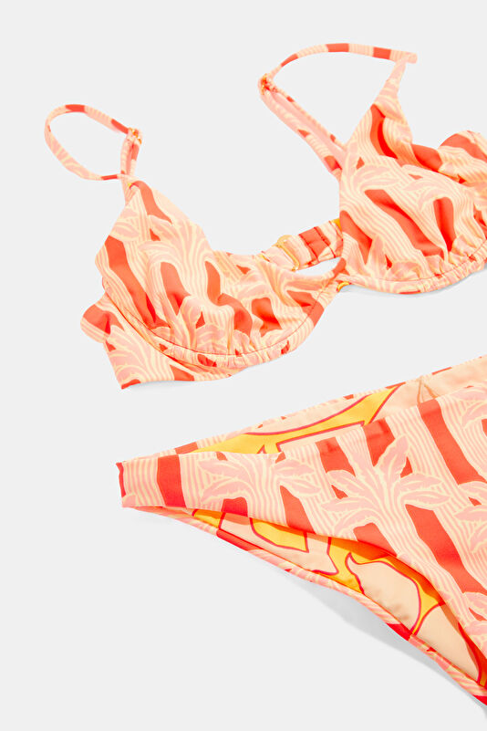 Light Pink Patterned Tie-Up Women's Bikini 3