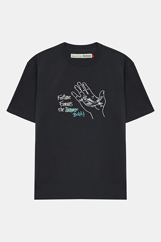 X Paul Smith Fortune Fish Graphic Lacivert Bisiklet Yaka Baskılı Erkek T-Shirt
