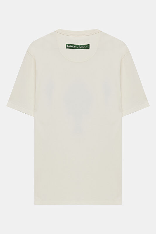 X Paul Smith Fishing Krem Bisiklet Yaka Baskılı Erkek T-Shirt 2