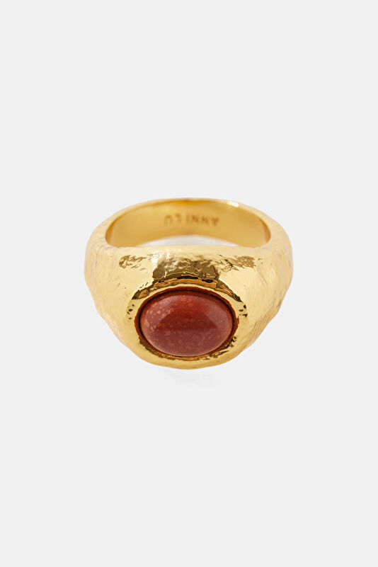 Gold Colored Beaded Ring