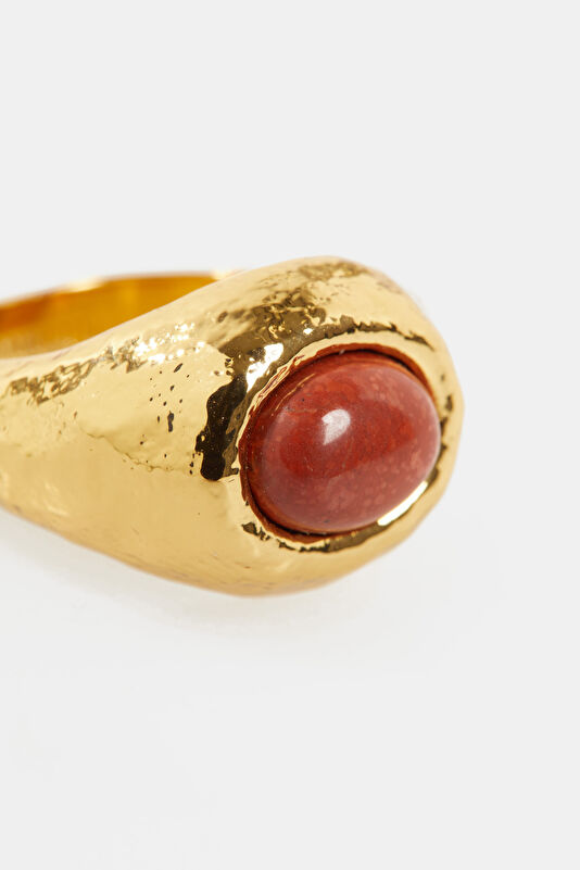 Gold Colored Beaded Ring 3