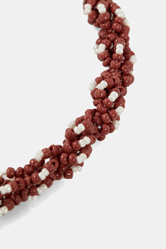 Burgundy Beaded Necklace 2