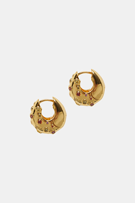 Gold Colored Beaded Earrings