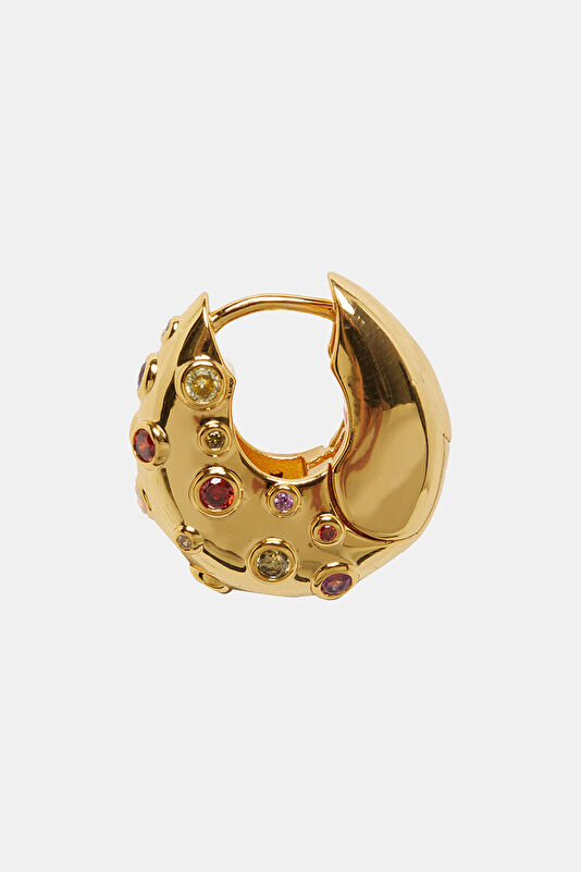 Gold Colored Beaded Earrings 4