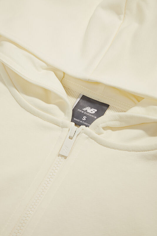 Ekru Relax Kalıp Kapuşonlu Kadın Sweatshirt 3