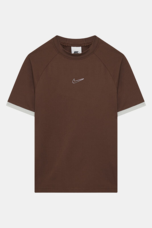 Kahve Bisiklet Yaka Kadın T-Shirt
