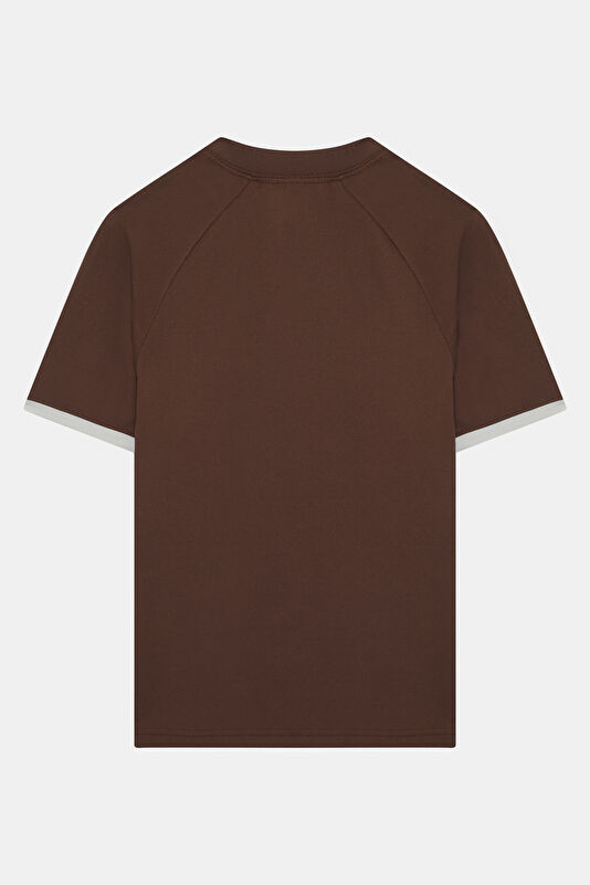 Kahve Bisiklet Yaka Kadın T-Shirt 2