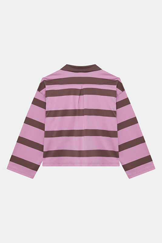 Purple Polo Collar Women's T-Shirt 2