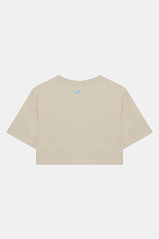 Bej Bisiklet Yaka Kadın T-Shirt 2