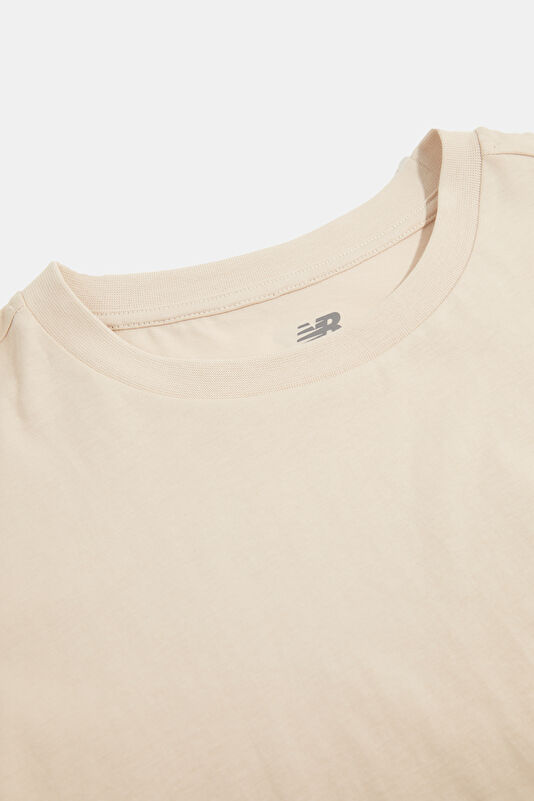 Bej Bisiklet Yaka Kadın T-Shirt 3