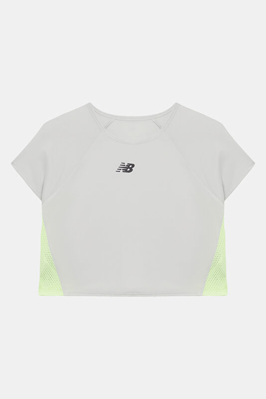Gri Bisiklet Yaka Kadın T-Shirt