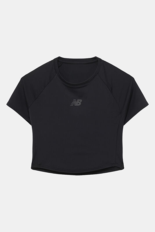 Siyah Bisiklet Yaka Kadın T-Shirt