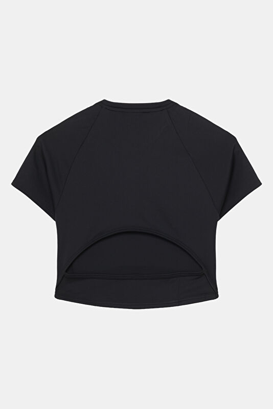Siyah Bisiklet Yaka Kadın T-Shirt 2