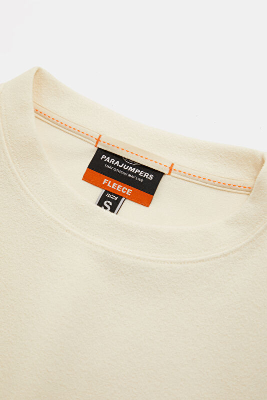 Krem Bisiklet Yaka Kadın Sweatshirt 3