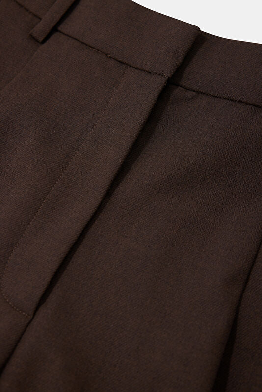 Kahve Wide Leg Viskon Kadın Pantolon 3