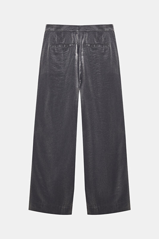 Siyah Wide Leg Viskoz Kadın Pantolon 4