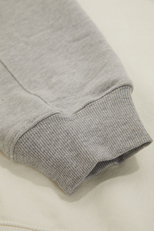 Gri Melanj Dik Yaka Kadın Sweatshirt 4