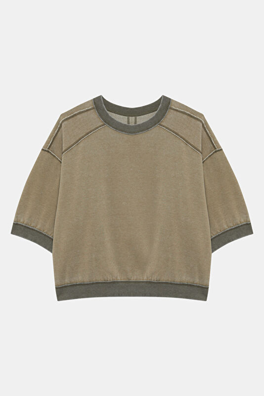 Kahve O Yaka Kadın Sweatshirt
