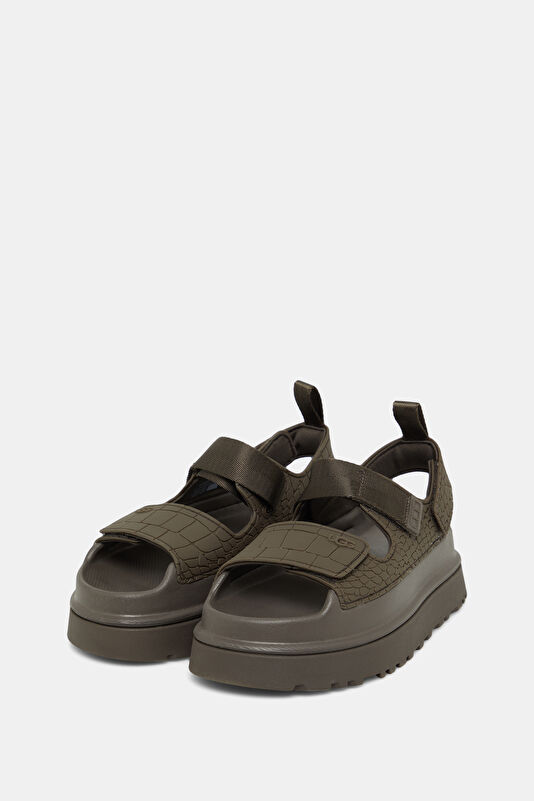 Goldenglow Embossed Dark Brown Women's Sandals 2