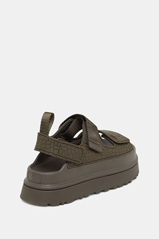Goldenglow Embossed Dark Brown Women's Sandals 3