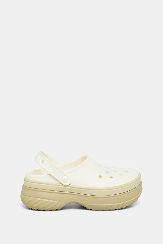 Classic Stacked Clog White Women's Slippers