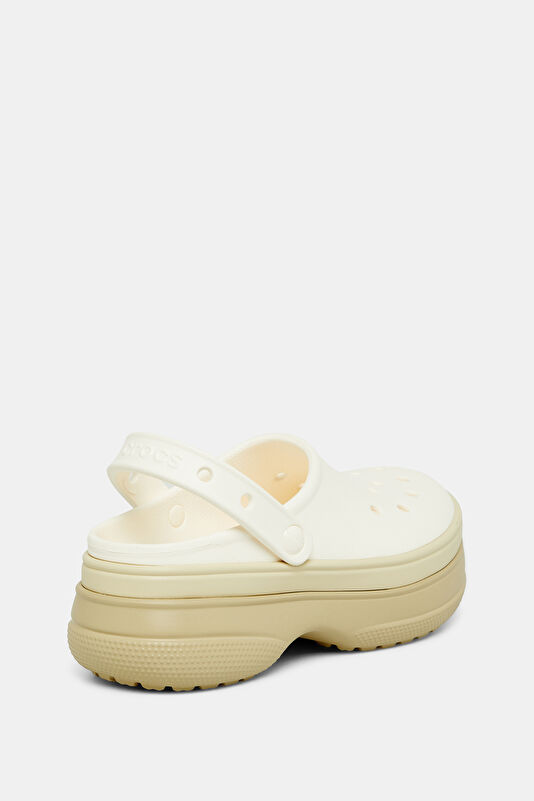 Classic Stacked Clog White Women's Slippers 3