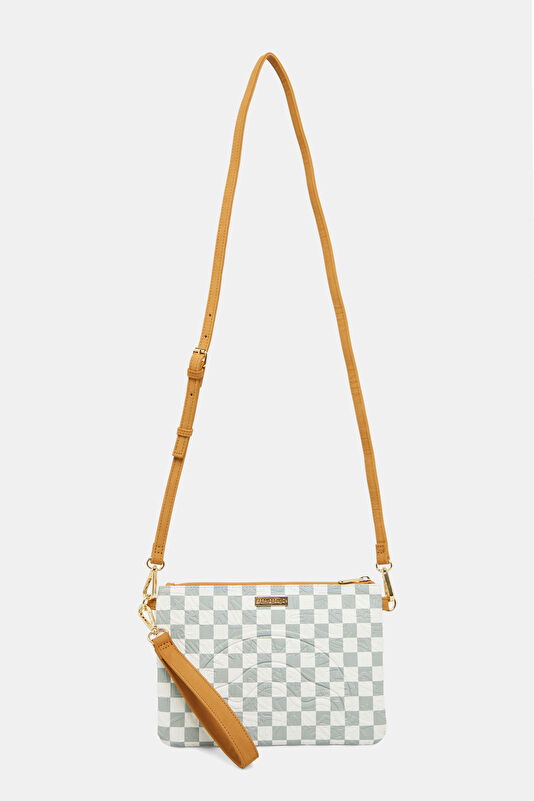 Graff Embossed Cream Check Gri Çanta