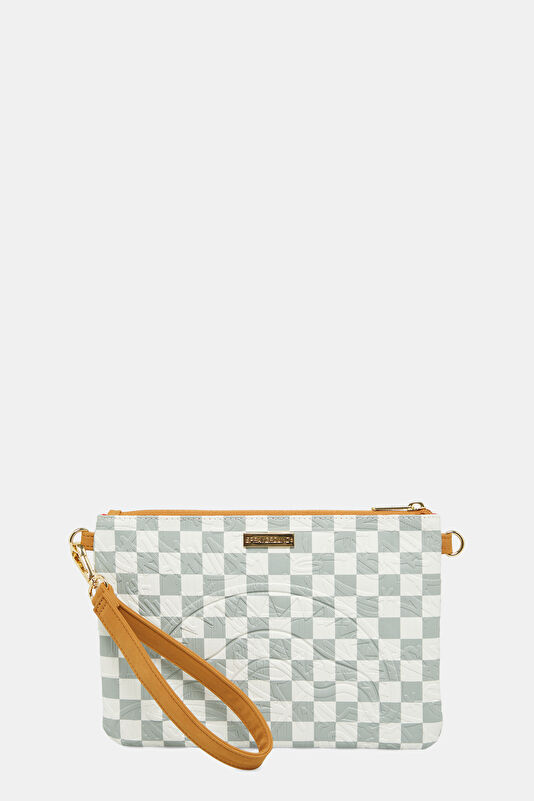 Graff Embossed Cream Check Gri Çanta 2