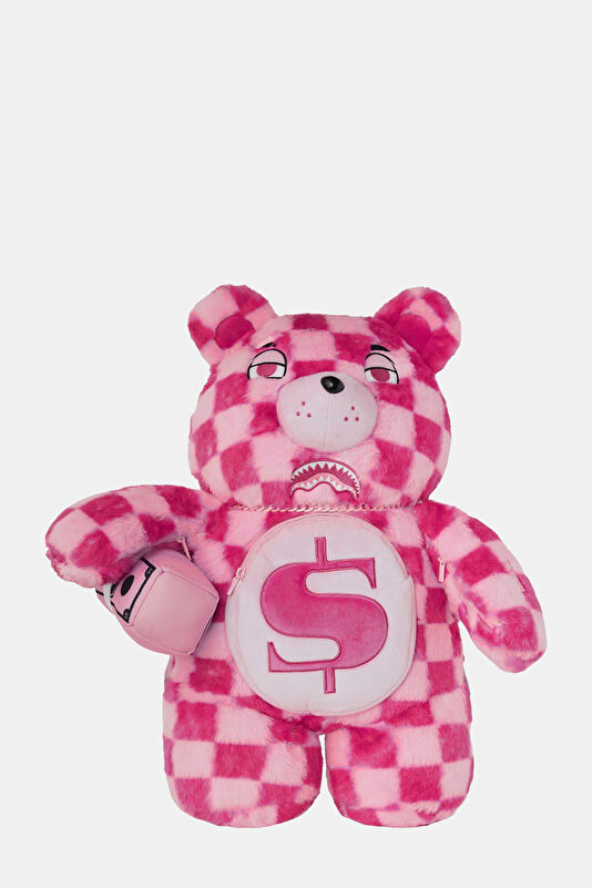 Pink Fur Check Moneybear Pembe Çanta