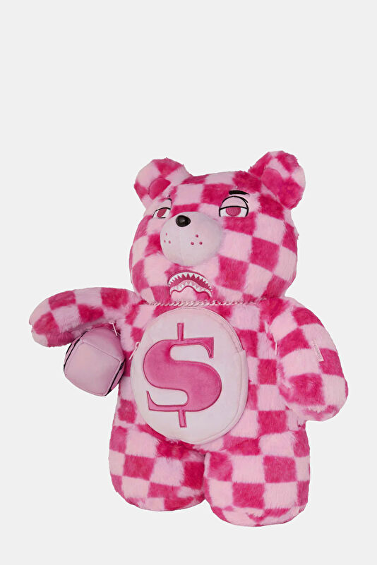 Pink Fur Check Moneybear Pembe Çanta 3
