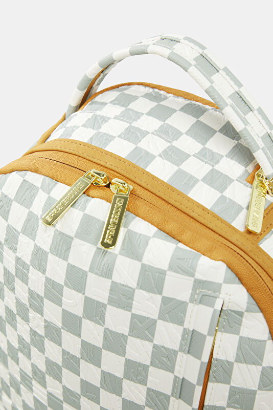Graff Embossed Cream Check Krem Çanta 4