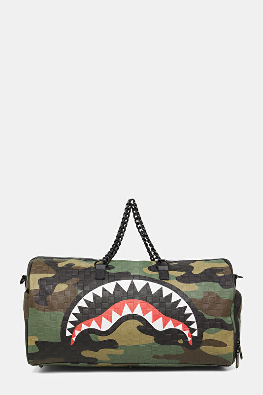 Woodland Camo Check Chain Duffle Multicolored Bag 3
