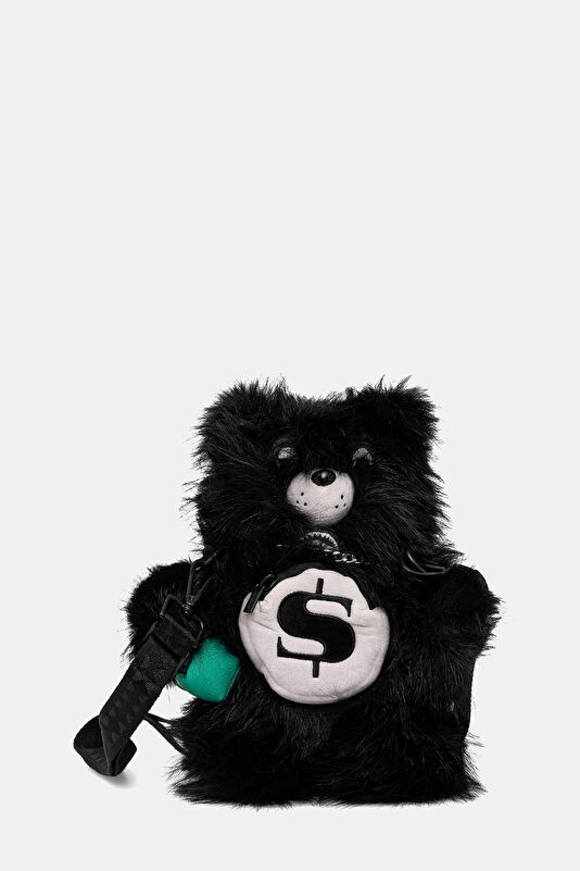 Fur Cray Black Bear Cub Siyah Çanta