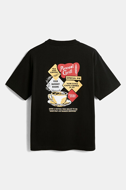 Relax Fit Black Crew Neck Printed Men's T-Shirt 2