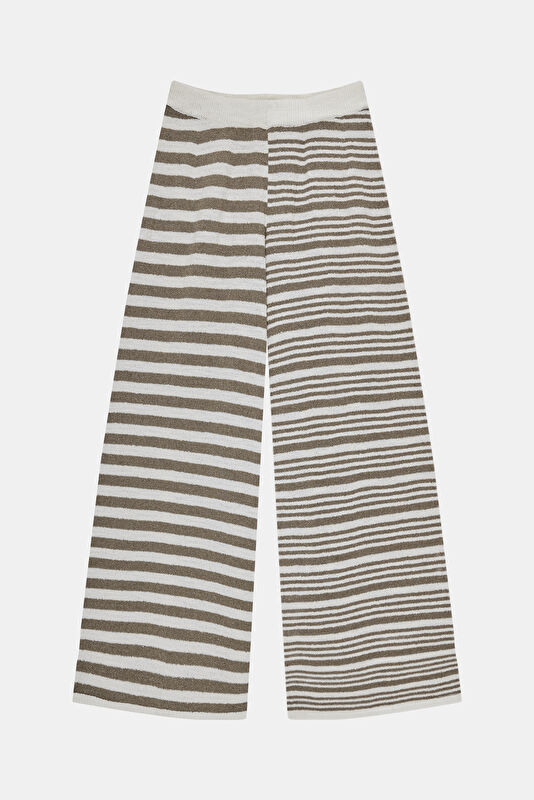 Krem Wide Leg Kadın Pantolon