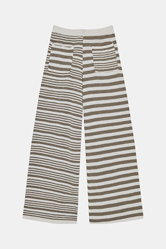 Krem Wide Leg Kadın Pantolon 4