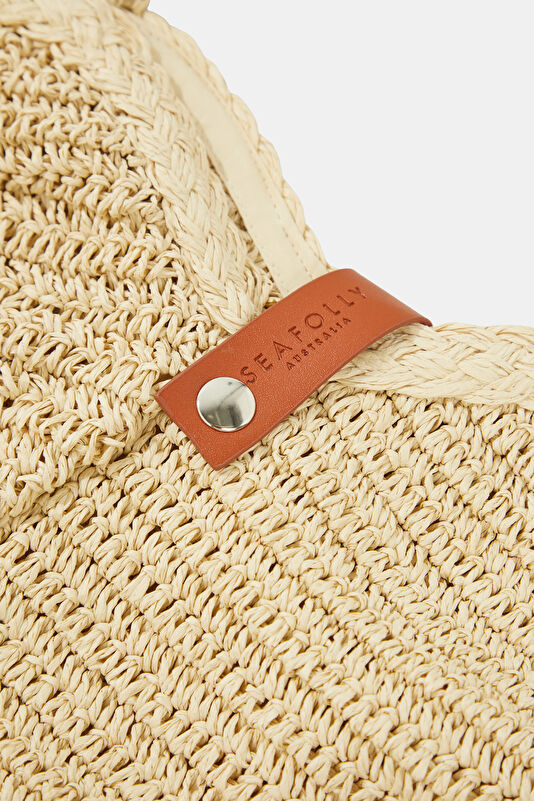 Mirage Woven Tote Bej Rafya Çanta 4