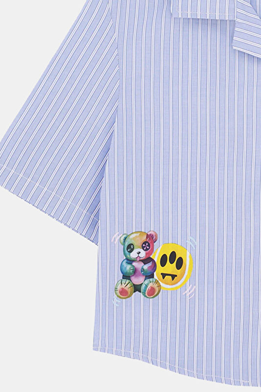 Multicolored Patterned Crew Neck Kids Shirt 3