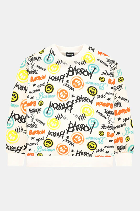 Krem Kapuşonlu Çocuk Sweatshirt
