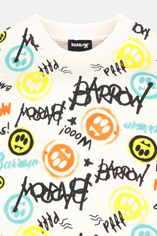 Krem Kapuşonlu Çocuk Sweatshirt 3