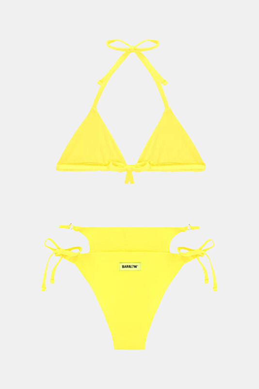 Sarı Desenli Bağcıklı Çocuk Bikini 2